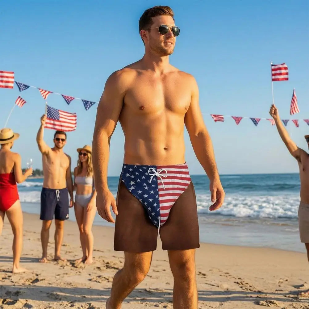 DadMode Men Flag Swim Pants