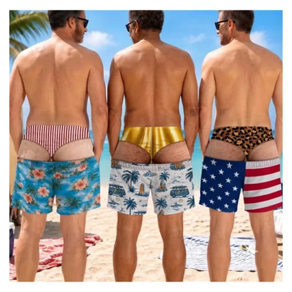 DadMode Men Flag Swim Shorts