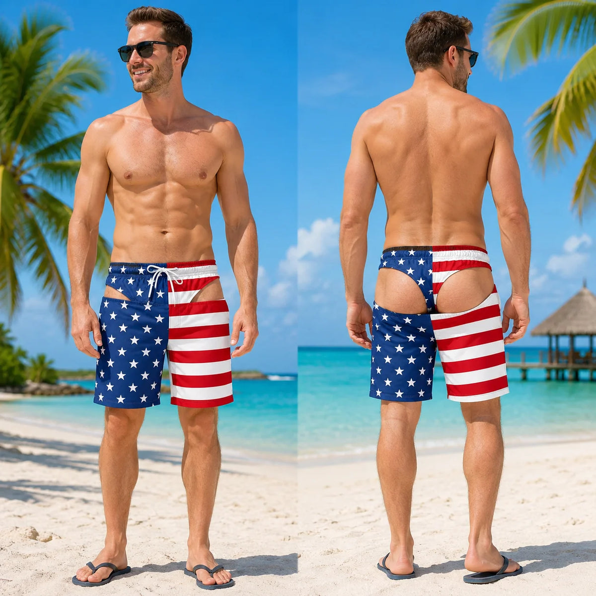 DadMode American Flag Swim Shorts Pants