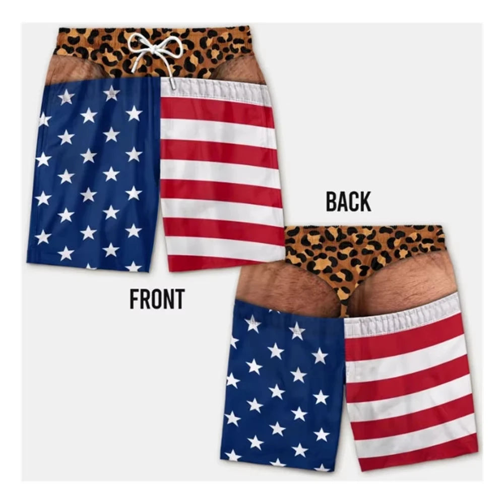 DadMode Men Flag Swim Shorts