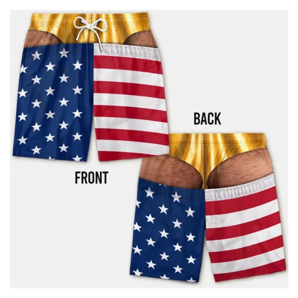 DadMode Men Flag Swim Shorts
