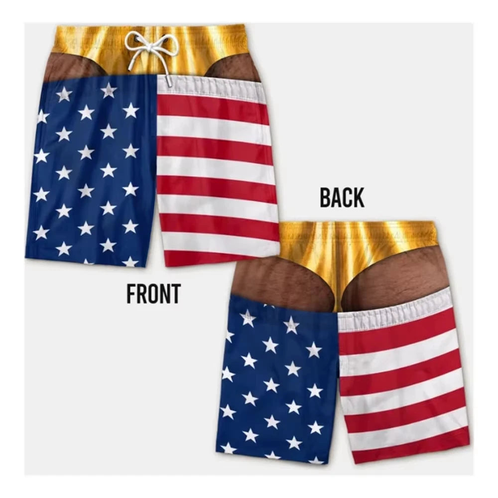 DadMode Men Flag Swim Shorts