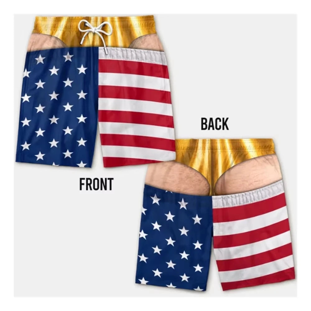 DadMode Men Flag Swim Shorts