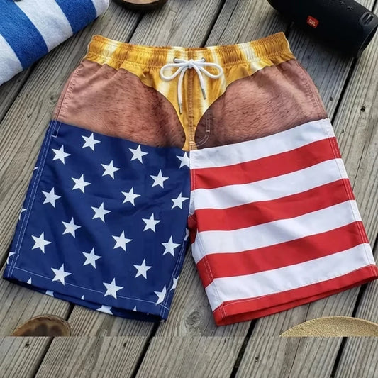 DadMode Men Flag Swim Shorts