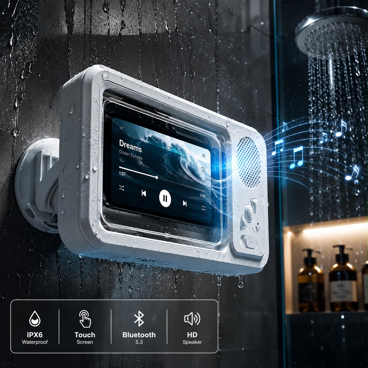 DadMode-Bathroom Waterproof Phone Case With Bluetooth Speaker